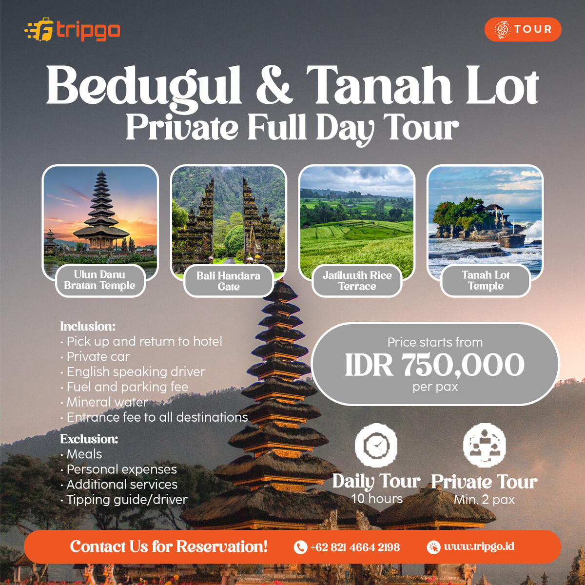 bedugul & tanah lot trip